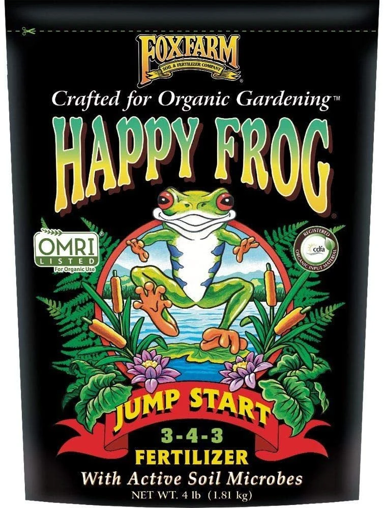 Foxfarm OMRI Happy Frog Jump Start Fertilizer 3-4-3 4 Lb. Bag 1 Foxfarm OMRI Happy Frog Jump Start Fertilizer 3-4-3 4 Lb. Bag