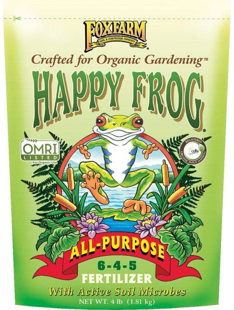 Foxfarm OMRI Happy Frog All Purpose Fertilizer 6-4-5, 4 Lb. Bag 1 Foxfarm OMRI Happy Frog All Purpose Fertilizer 6-4-5, 4 Lb. Bag