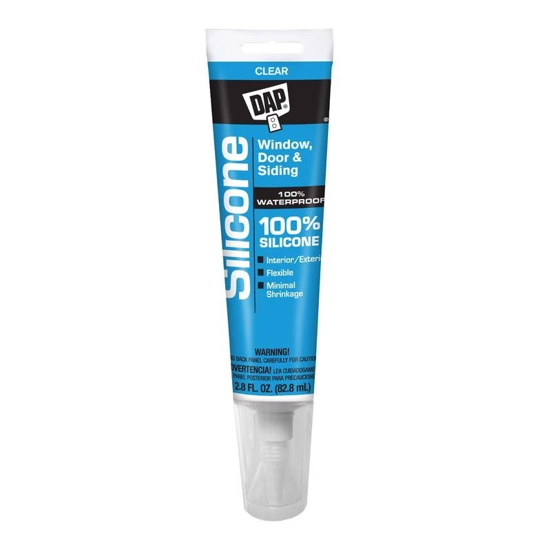 DAP Clear Silicone Door/Siding/ Window Sealant 2.8 Oz 1 DAP Clear Silicone Door/Siding/ Window Sealant 2.8 Oz