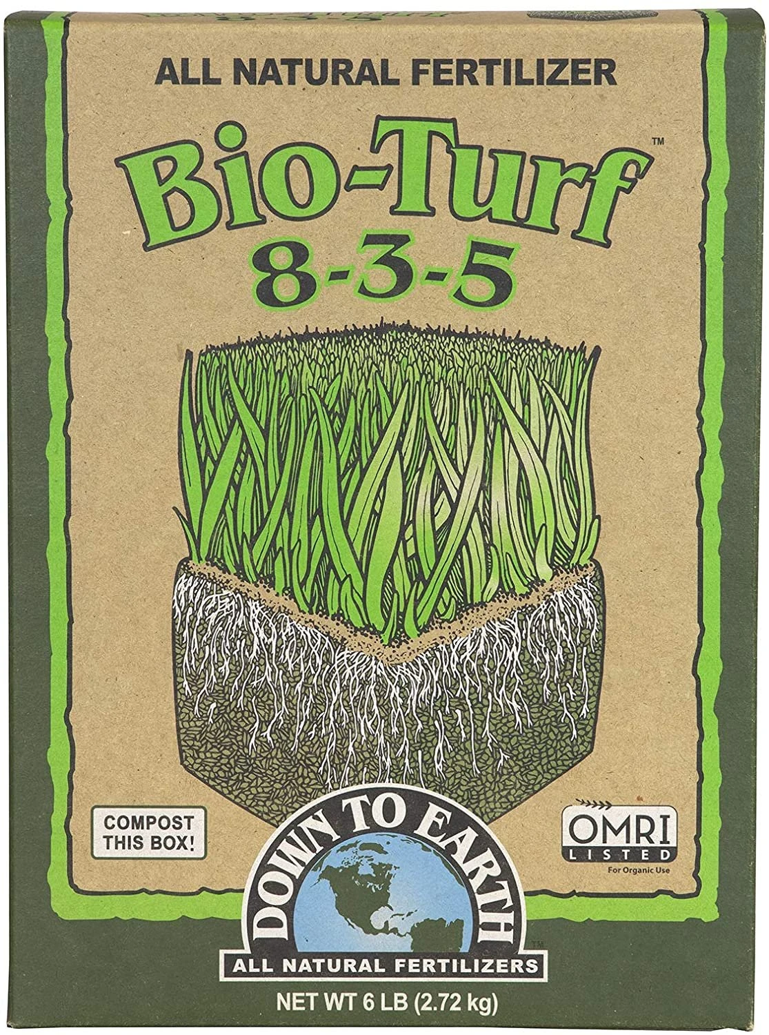 Down To Earth Bio-Turf 8-3-5 - 6lb 1 Down To Earth Bio-Turf 8-3-5 - 6lb