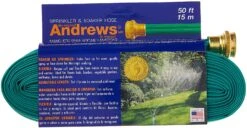 Andrews Two Tube Sprinkler Hose Green, 50 Ft
