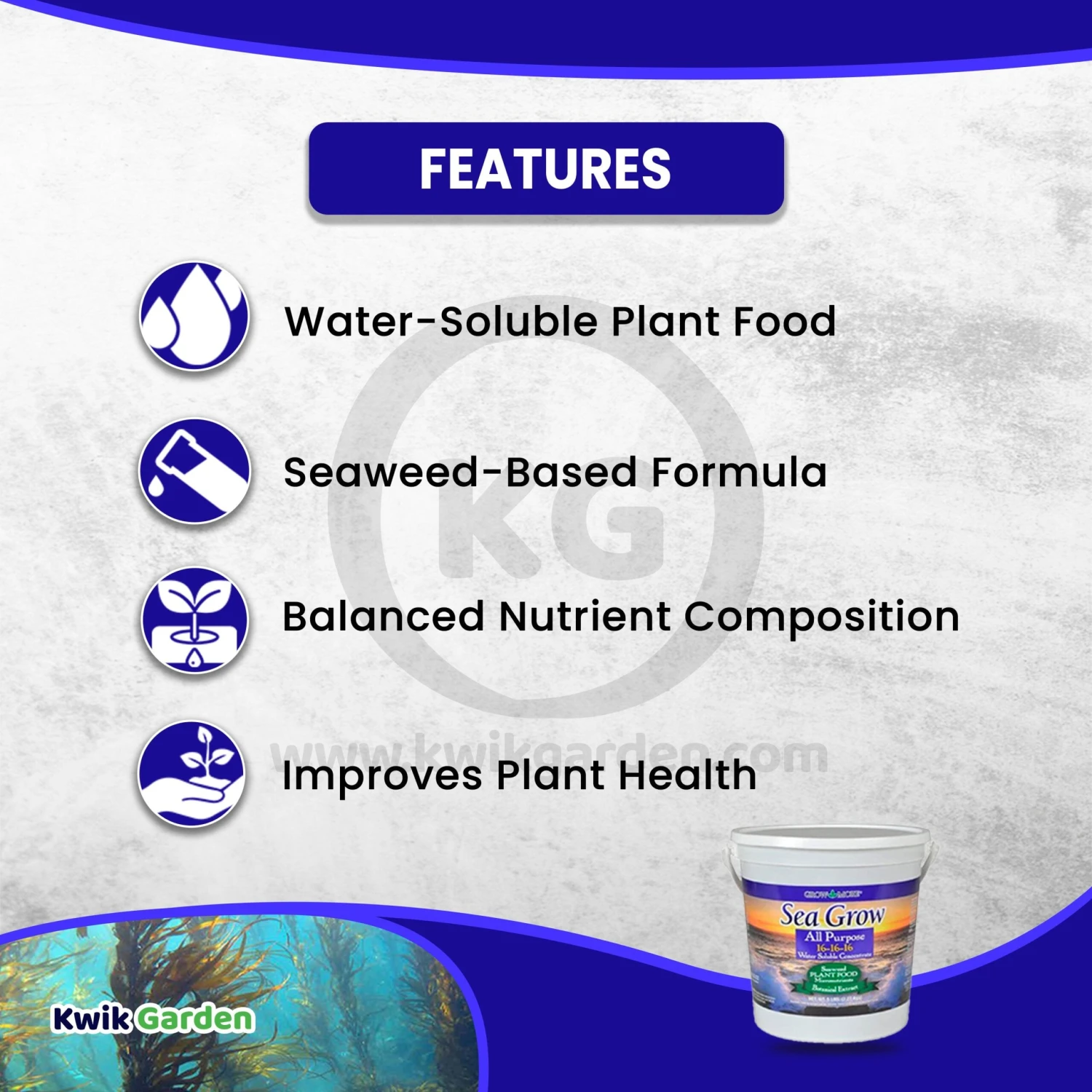 Grow More Sea Grow All Purpose Plant Food Water Soluble 16-16-16 ,25 Lb 2 Grow More Sea Grow All Purpose Plant Food Water Soluble 16-16-16 ,25 Lb - Image 2