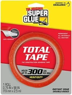 The Original Super Glue Super Strong Double Sided 0.75 In. W X 98 In. L Mounting Tape Clear