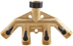 Gilmour Pro Full Flow Brass Quad Shut-Off Valve