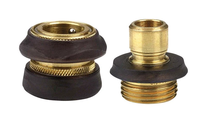 Gilmour Brass Quick Connector 2pc Set With Rubber Flange 1 Gilmour Brass Quick Connector 2pc Set With Rubber Flange